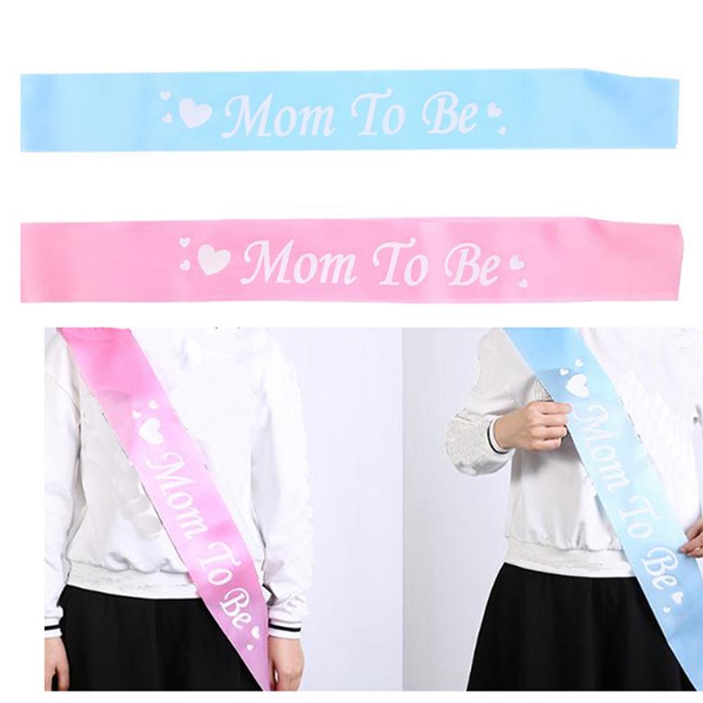 1PC Blue/ Mom To Be Letter Ribbon Sash Shoulder Strap New Mommy Party Gift Favors