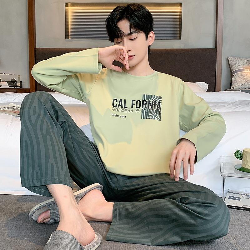 Men's Cotton Pajamas, Sleeping Top, Long Sleeve Soft Loose Pajamas, Casual Home Wear, Autumn Men's Pajamas