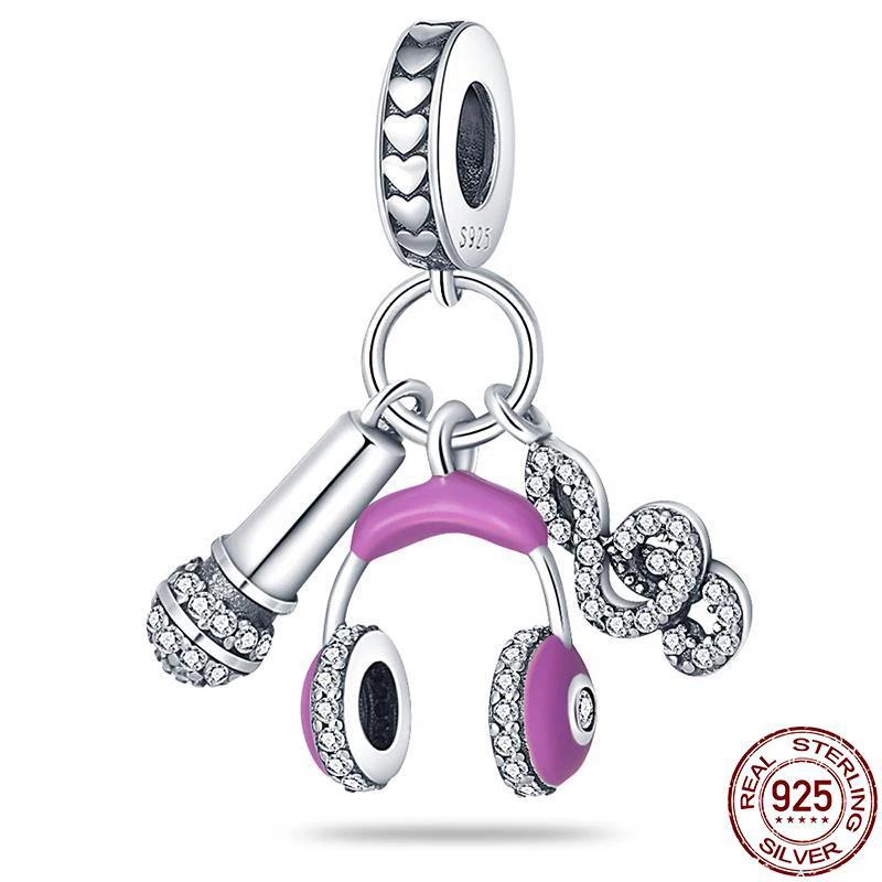 Copper Game Music Headphones Series Charms Fit Original Beads Bracelet For Women Jewelry Gift Making