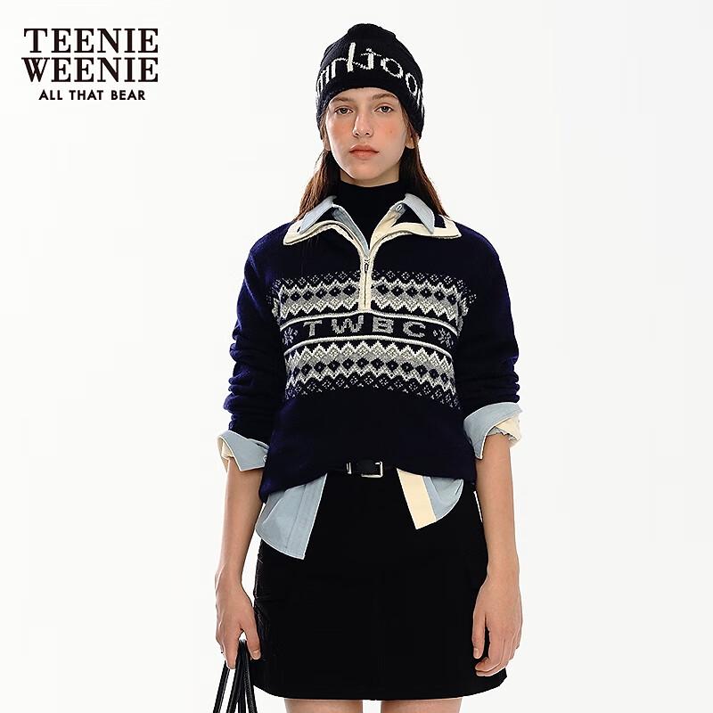 Teenie Weenie Women's Jacquard Polo Knit Sweater