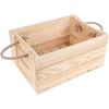 Boîte De Rangement - CREATIVE DECO - Caisse En Bois Naturel - 33,5 X 24 X 14,5 Cm - Poignées En Corde De Jute