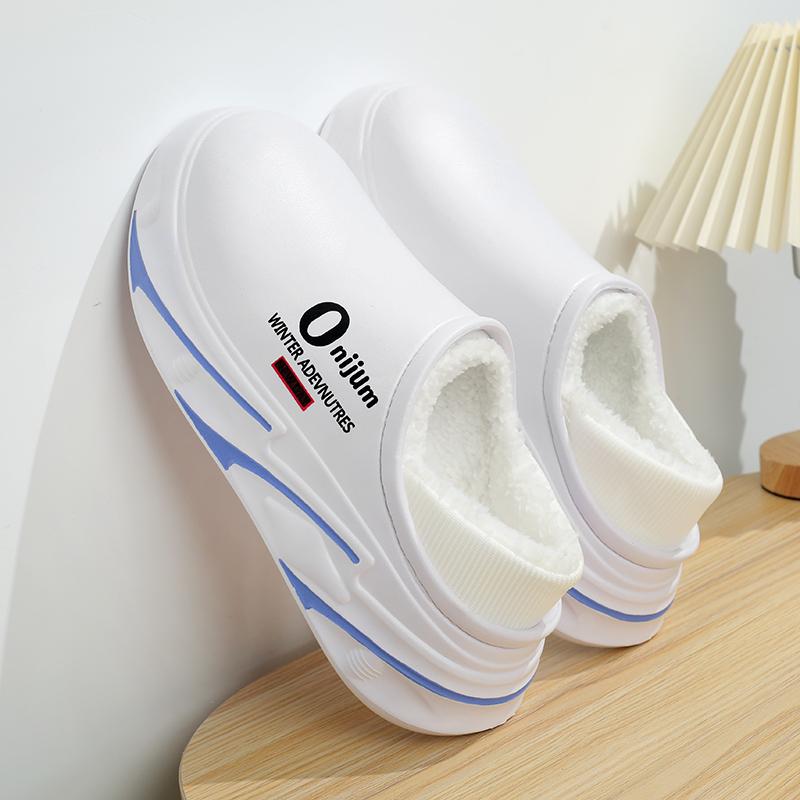 Зимние мужские теплые тапочки Хлопковые тапочки На каблуке Уличные Домашние Теплая обувь Мужские Домашние Тапочки Плюшевые Теплые Тапочки 38-45