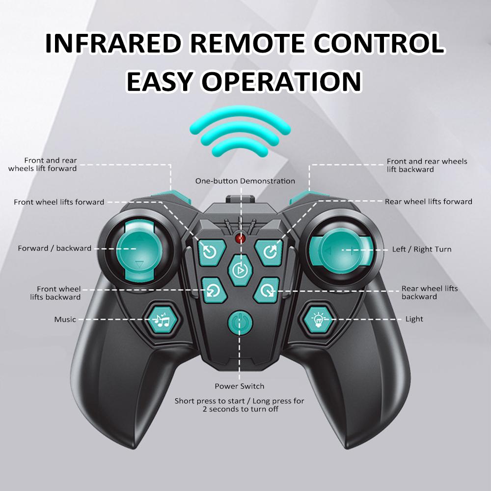 Robot Toy for Kids, 2.4GHz Remote Control Gesture Sensor Stunt Car Toy with LED Light Music for Boys Girls Birthday