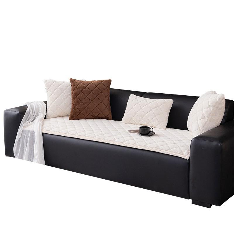 Warm Thick Rabbit Fur Sofa Cushion Non-Slip Simple Style Fall Winter
