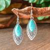 Винтажные серьги-подвески в форме капли воды из бирюзы с инкрустацией синими стразами, богемные серьги-подвески