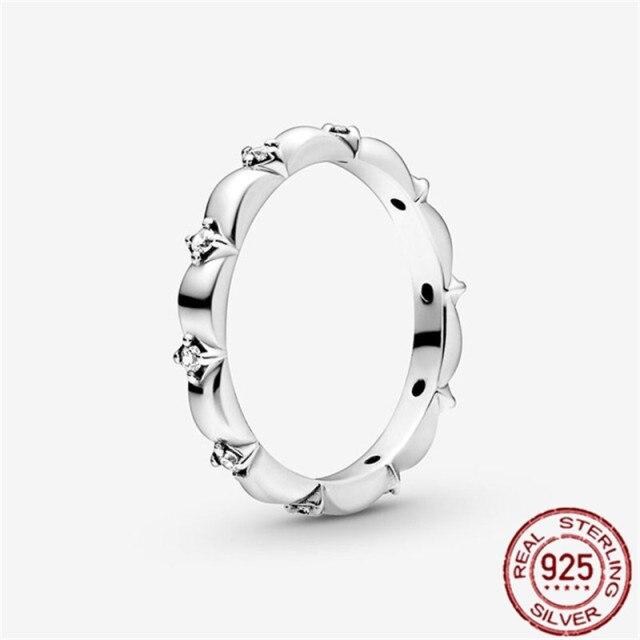 Новое весеннее подлинное кольцо из стерлингового серебра 925 пробы со сверкающим цветком маргаритки, кольца-короны для женщин, помолвочные украшения, подарок на вечеринку, настоящее