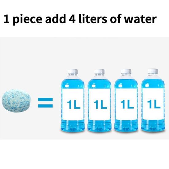 Очиститель автомобильного стекла, стеклоочиститель, тонкие твердые шипучие таблетки, вода для стекла, 1 шт., добавить 4 л воды, автоматическое мытье лобового стекла, зеркал, мытье окон