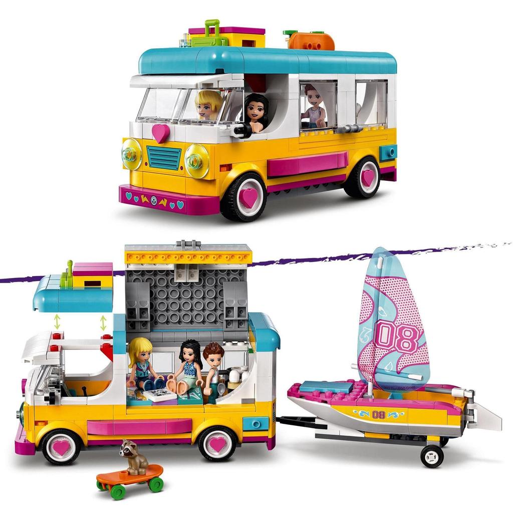 LEGO Friends Camper и Boat Camper и 41681 Toy Doll Doll Boat Vehicle Vehicle Девочки от 7 лет и старше (Лесная лодка)