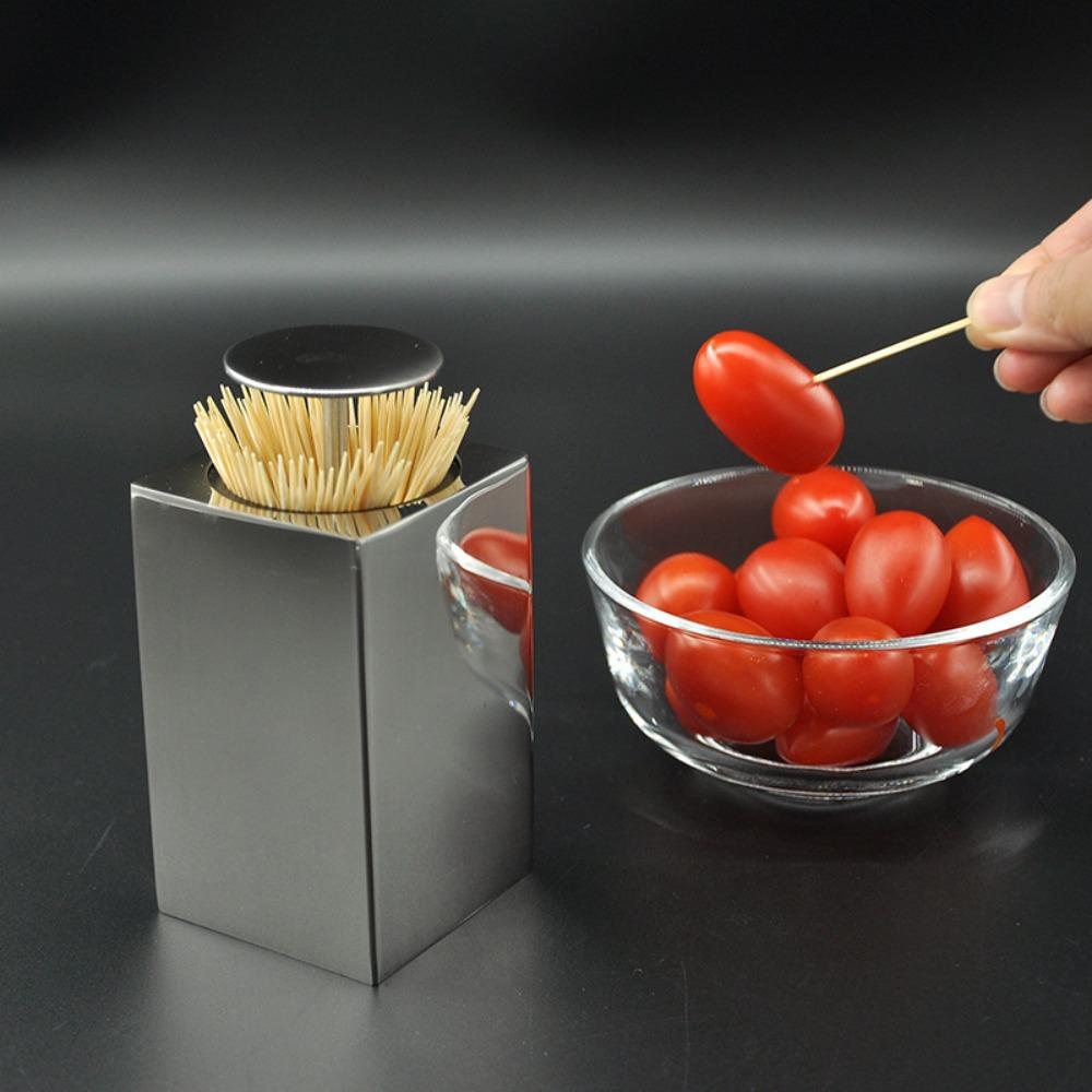 Утолщенный держатель для зубочисток из нержавеющей стали, переносная коробка для зубочисток, коробка для хранения зубочисток для отеля