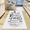 Kitchen Rug with "My Kitchen, My Rules" Text, Unique Design Rug for Modern Kitchens