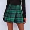 Женская юбка в клетку с высокой талией и одинаковым цветом, свободный подол, мягкая лоскутная застежка-молния по бокам, длина выше колена, женская коммутационная юбка