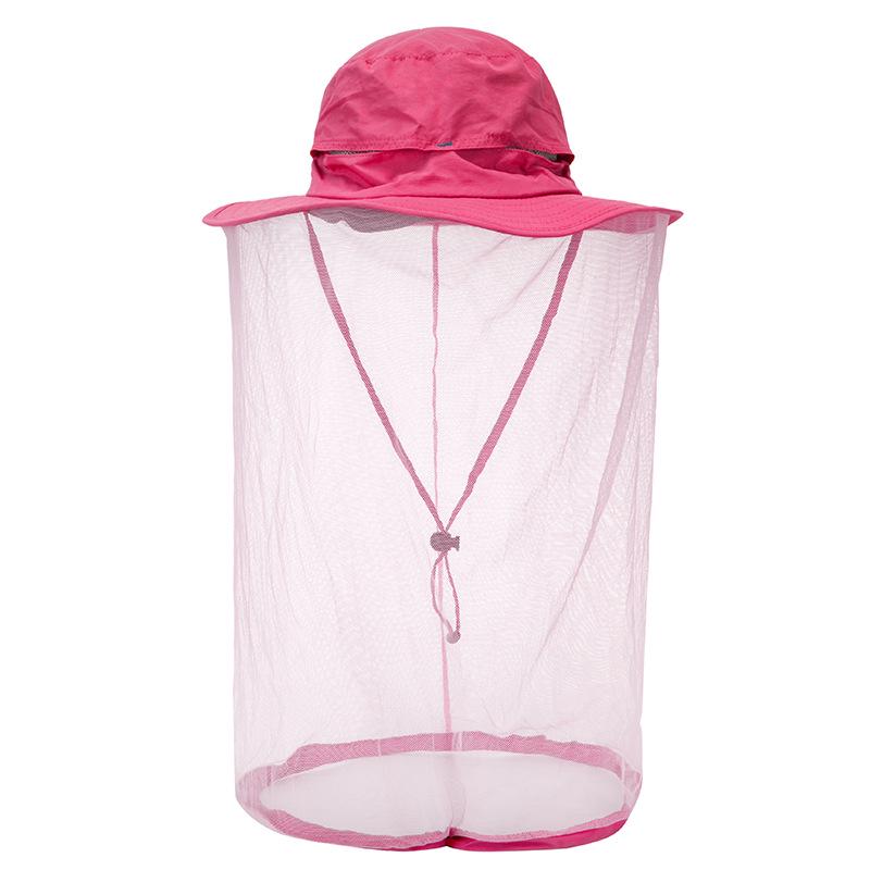 Hat outdoor sun protection big eaves hat travel bucket hat anti-mosquito visor net gauze hat