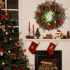 40x40cm Christmas Wreath Fashion Winter Berry Wreath Front Door Christmas Wreath Red Berry Xmas Decoration for Window Wall Decor