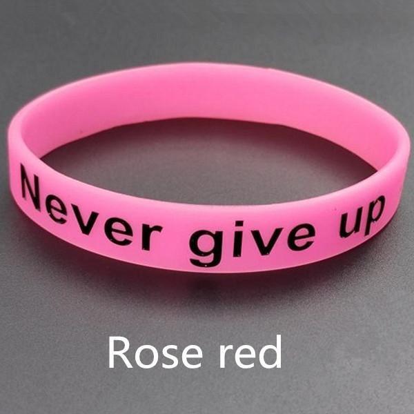 1 шт., браслет Never Give Up для мужчин и женщин, силиконовый браслет, светящийся в темноте резиновый ремешок, светящийся мотивационный спортивный браслет, браслет, аксессуары