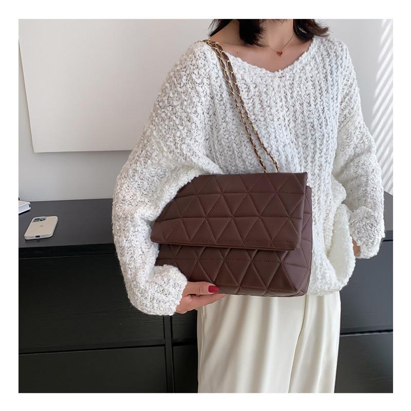 Популярные сумки большой вместимости, новая корейская версия модной сумки через плечо с бриллиантами, женская сумка-тоут с цепочкой из искусственной кожи