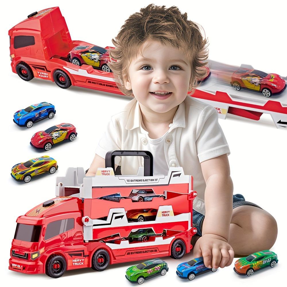 Новый Запуск Эвакуатор Машина Детская Игрушка, Набор из 6 Маленьких Машинок, Супер Длинный Размер 35,4 дюйма, Развивает Навыки Организации и Мелкую Моторику, Подарок.