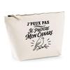 Trousse de toilette - PLANETEE - Collection J'peux pas minimaliste - Beige - 100% coton - 3 L, zip métal