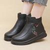 2025 Модные зимние женские ботильоны из натуральной кожи на плоской подошве, женские теплые меховые зимние сапоги на плоской подошве, удобные ботильоны для мам