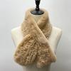 Rex Rabbit Fur Knitted Scarf Foulard Fashion Solid Shawls Rectangle Scarves for Ladies Winter Warm Real Fur Shawls