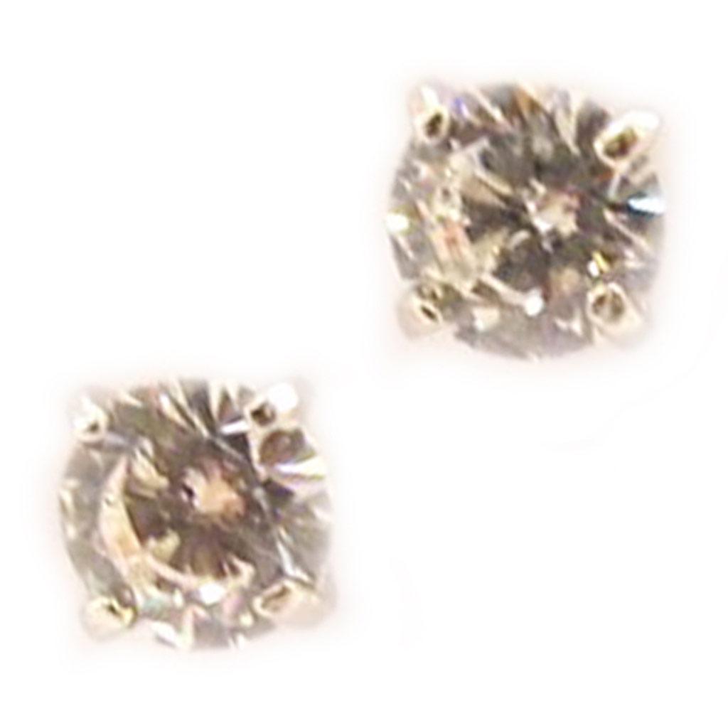 Les Trésors De Lily [L5021] - White 'Essentiel' Silver Earrings 4 Mm