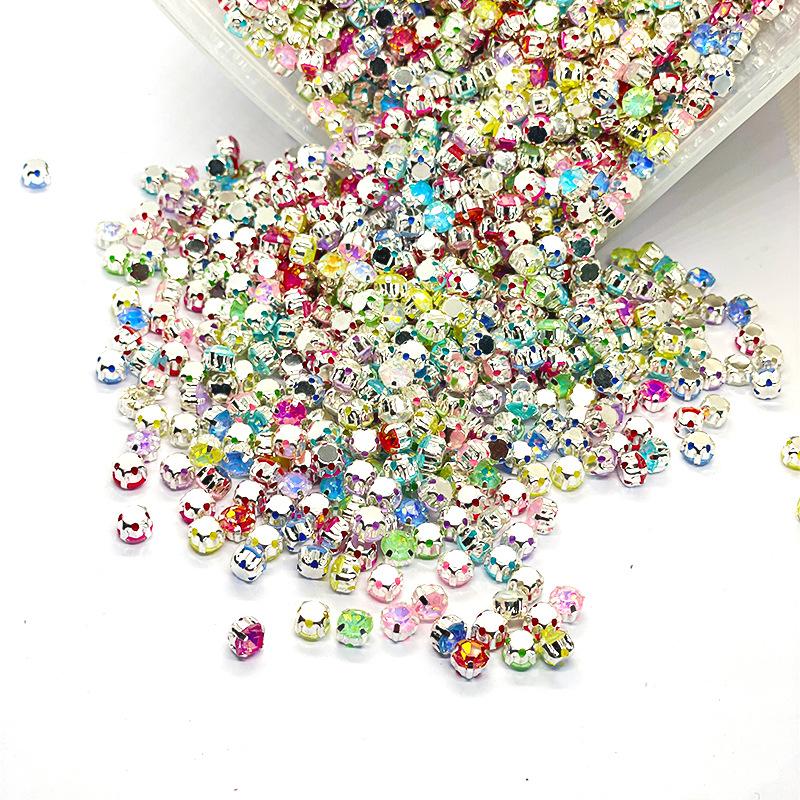 Glass Four Claw Single Claw Drill Mocha Protein Hand-sewn Rhinestone Handmade DIY Wedding Shoes Bags Apparel Accessories Rhinestone Sew On Beads