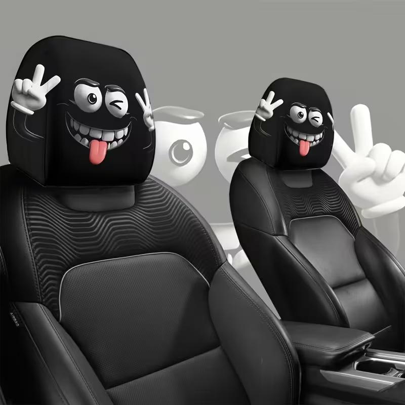 Универсальные чехлы на подголовник автомобиля для SUV и седанов, из полиэстера, с принтом, декоративные и готовые для нанесения labels.