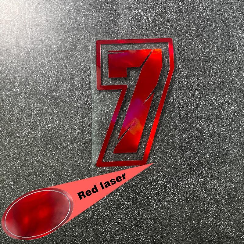 1PC Red Laser Motorcycle Number Stickers Funny for Scooter Front Fairing Racing Helmet Self-adhesive Waterproof Vinyl Decals