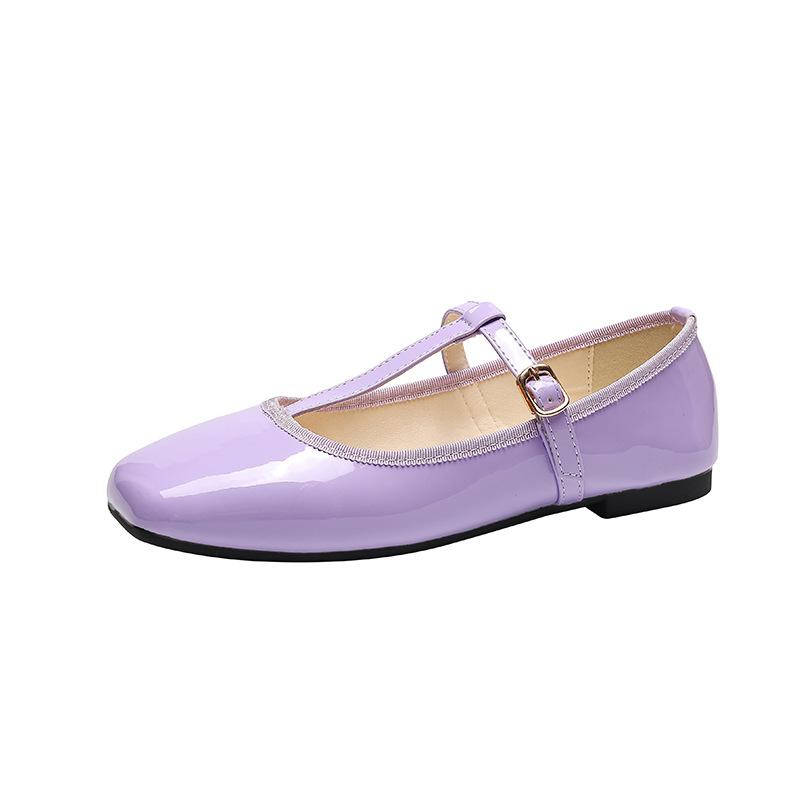 Fashion Mary Jane Shoes for Women T Strap Buckle Ballet Flats Dress Shoes Women's Casual Slip-On Square Toe Flat Shoes Comfortable Soft Walking Shoes