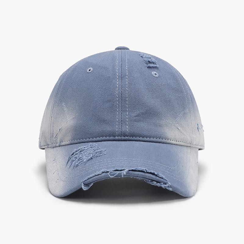 Washed Soft Top Baseball Cap Tie Dye Distressed Hip Hop Dad Hat Unisex Big Head Outdoor Casual Adjustable