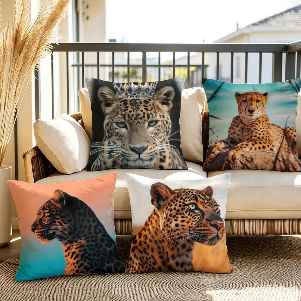Leopard Fashion Cushion Cover Soft Plush Throw Pillow Cover DoubleSided Decorative Cushion Case Sofa Bedroom Home Decor