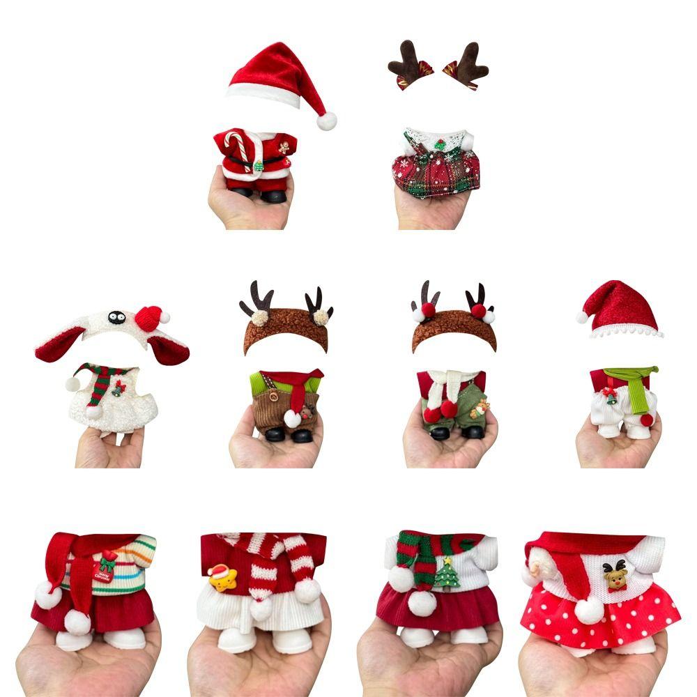 Shawl Christmas Deer Set Scarf For Labubu Outfit Fashion Red Festive Outfit  Doll Dressing