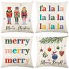 Christmas Letter Pillowcase Linen Print Pillowcase Living Room Sofa Cushion Cover Bedroom Bedside Cushion Cover