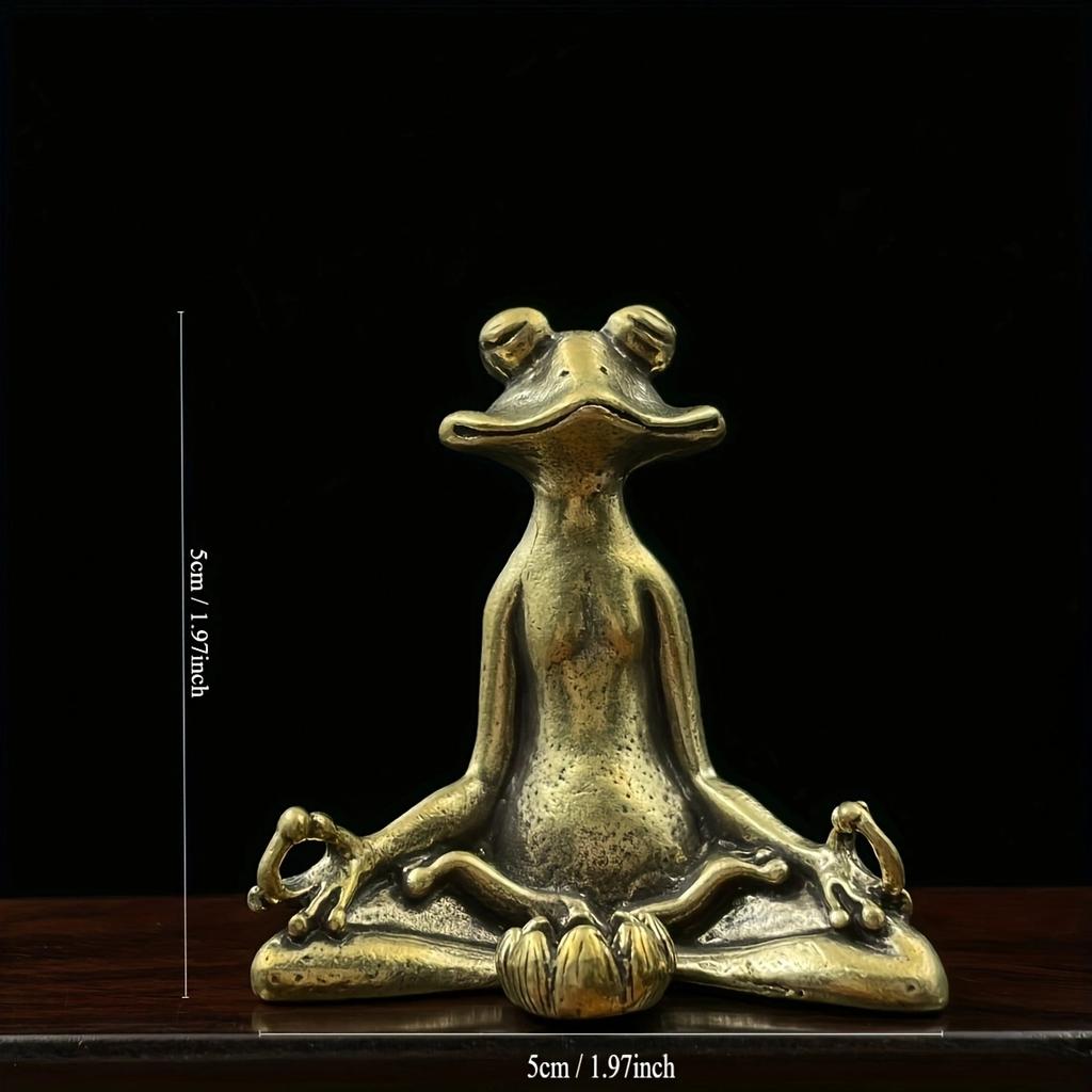 Латунная вставка для благовоний в виде лягушки для медитации, настольный орнамент, держатель для благовоний в виде лягушки для медитации