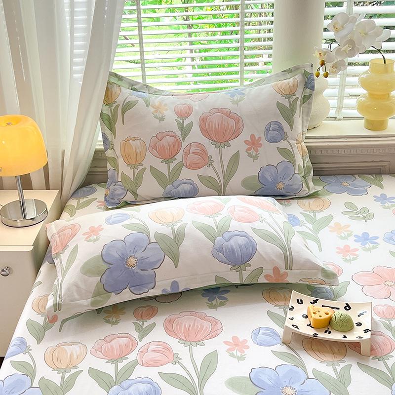 Хлопковые наволочки: Чистый хлопок, простой стиль для дома, общежитий, одноместных и двухместных комнат (Одиночный/Пара)