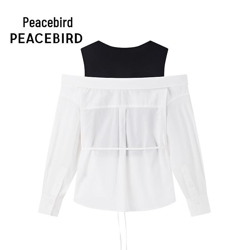 Женский топ Peacebird с контрастными вставками и длинным рукавом