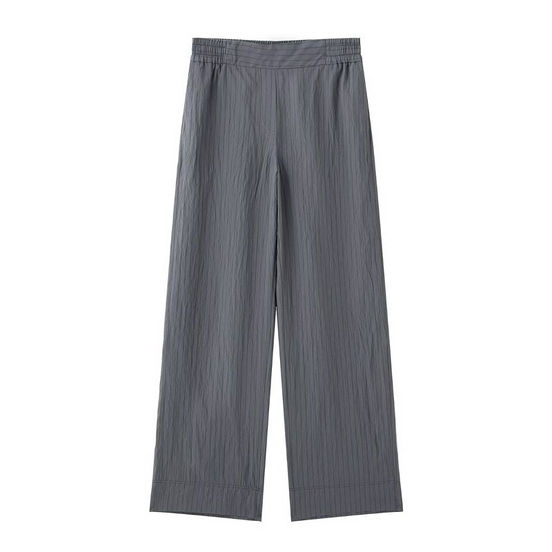 Kaslead New Women clothes Western Style Short sleeve Stripe Shirts Casual Trousers 9064550 8277550