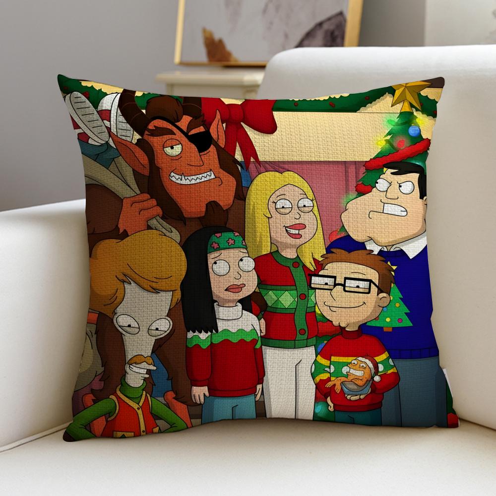 Funny AAmerican DadS Cushion Cover Breathable and skinfriendly linen pillowcase square removable and washable cushion