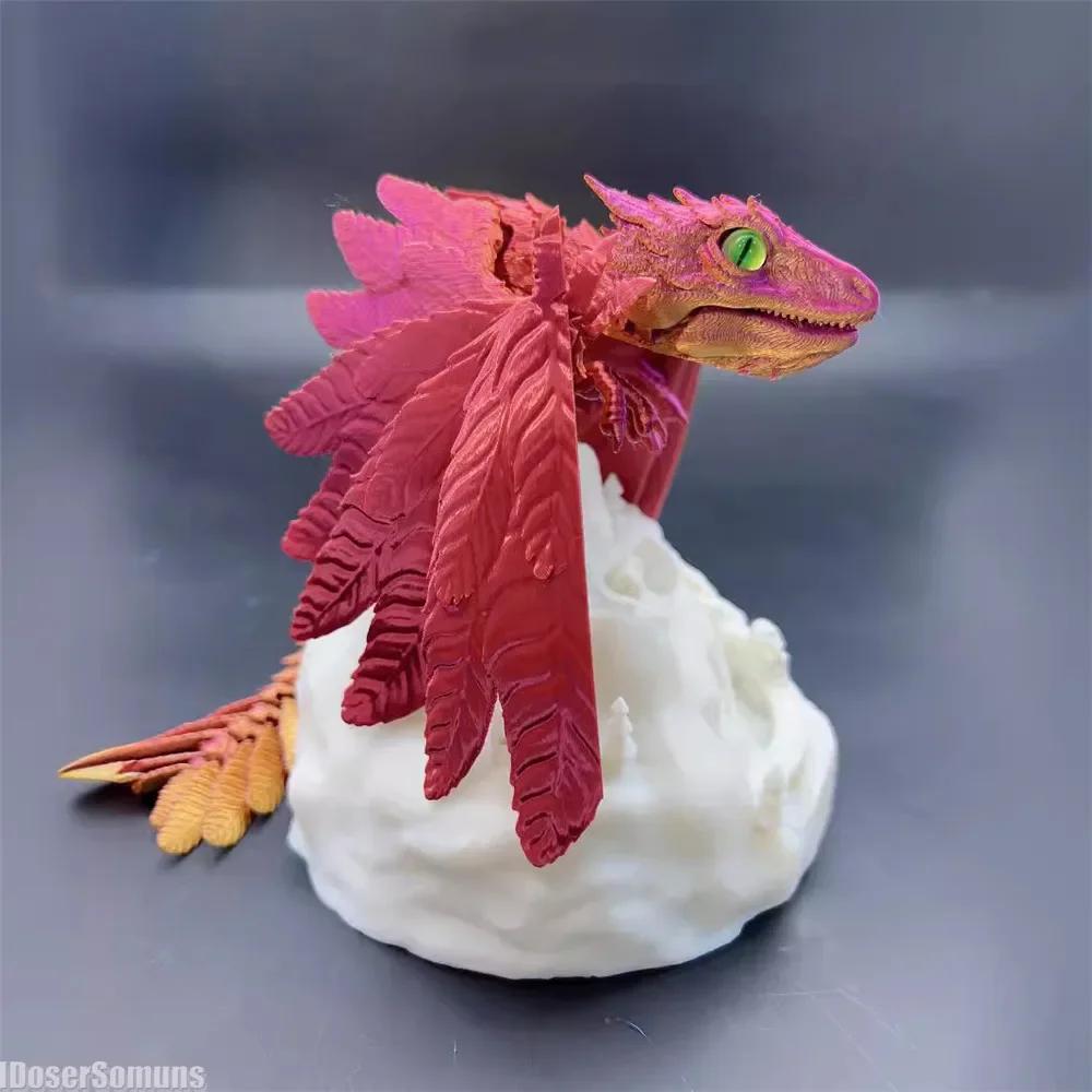 3D Печать Модель Археоптерикса Летающий Дракон Подвижный Многосуставной Декор Игрушка для Детей Декор Фигурки для Мальчиков Мужчины Женщины Подарок