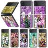 JoJo Bizarre Adventur Anime Case For Samsung Galaxy Z Flip 3 5G Funda ZFlip3 Luxury Black PC Hard Shockproof Back Phone Coque Sh