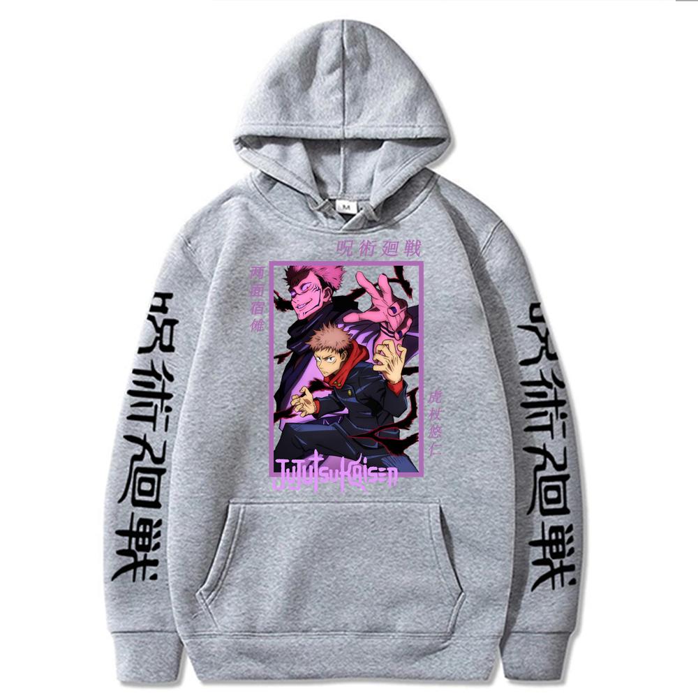 Jujutsu Kaisen Японское Аниме Годжо Сатору Графические Худи Оверсайз Худи с Капюшоном Длинный Рукав Хлопковое Худи Мужская Женская Одежда