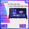 8 ГБ + 128 ГБ 9 дюймов 2Din Android 12 DSP RDS авто радио мультимедийный видеоплеер для Mercedes Benz C-Class 3 W204 S204 2006-2011 SWC GPS Carplay 4G