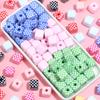 10Pcs 13mm Acrylic Beads Colorful Checkerboard Pattern Large Hole Square Beads For Craft Bracelet Making DIY Jewelry Accessories
