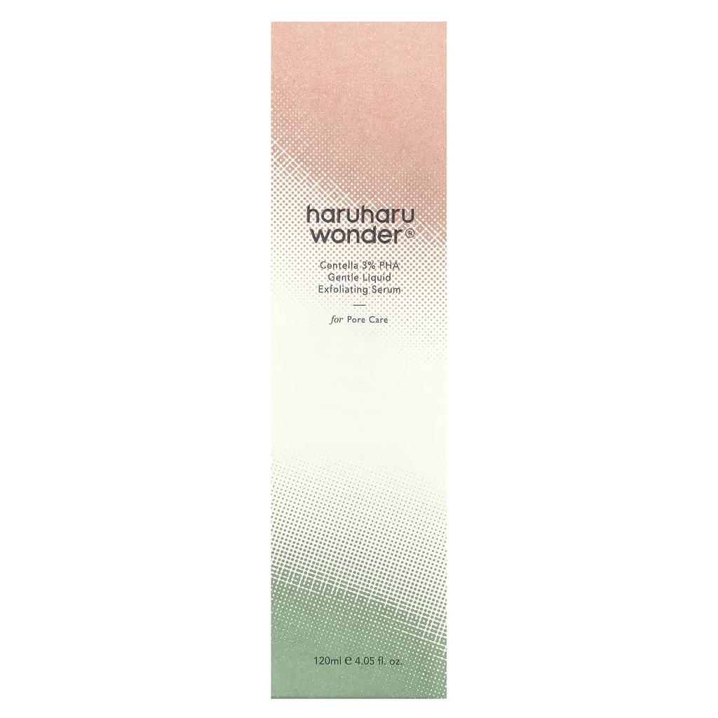 Haruharu, Wonder®, нежная жидкая отшелушивающая сыворотка с 3% PHA центеллы, 4,05 жидких унций (120 мл)