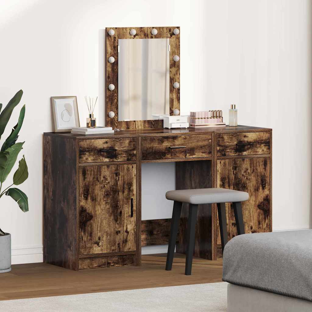 Makeup Table with Storage Brown 50 x 41 x 135 cm Engineered Wood