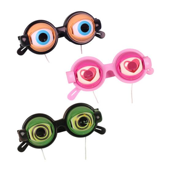Crazy Eyes Googly Glasses Toy Winking Glasses with Pull-String Blinking Action Fun Novelty Prop for Kids Party Stage Performance