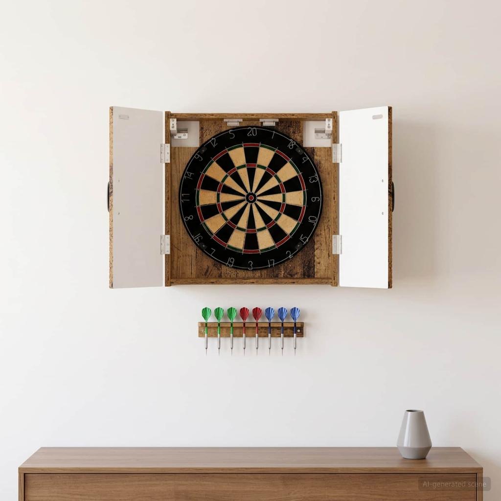 Dartboard Cabinet UTRECHT Reclaimed Wood 52.5 x 10.5 x 53.5 cm