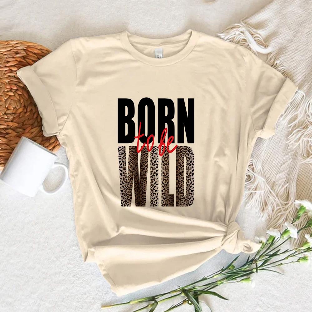 Leopard Print Love Top Women Funny Summer Girl Designer Clothes Summer Casual Short Sleeves Tops Kawaii Women Tshirt Streetwear