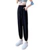Petite Ice Silk Drawstring Sweatpants, Women's Summer Thin Lantern Style, Mosquito-Proof, Cuffed for Cool Comfort.