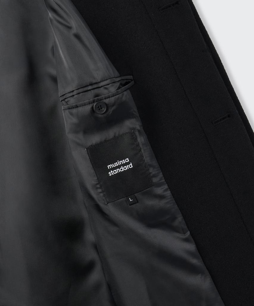 Musinsa Standard Wool Blend Oversized High-Neck Coat [Black]