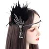 Black Sequin Feather Headwear Rhinestone Beaded Korean Style Headband  Cosplay Event